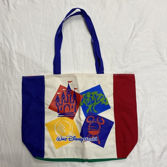 VINTAGE 90s WALT DISNEY WORLD 4 PARK CANVAS BAG New Made in USA great quality - Picture 1 of 10